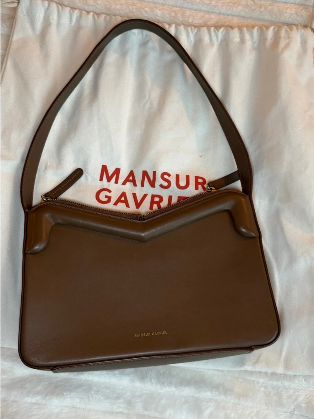 Mansur Gavriel M Frame Shoulder Bag, Desert - Picture 2 of 8